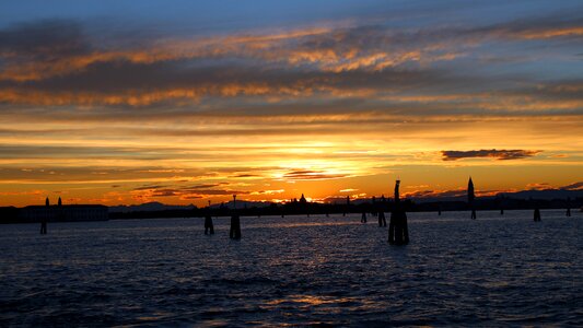 In the evening sunset landscape