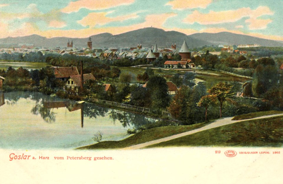 Goslar, Niedersachsen - Stadtansicht vom Petersberg (Zeno Ansichtskarten)