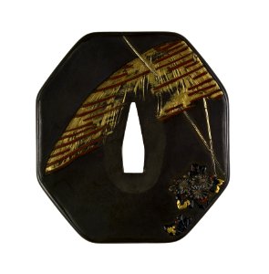Gotô Ichijô - Tsuba with Chrysanthemums and a Snail - Walters 51209