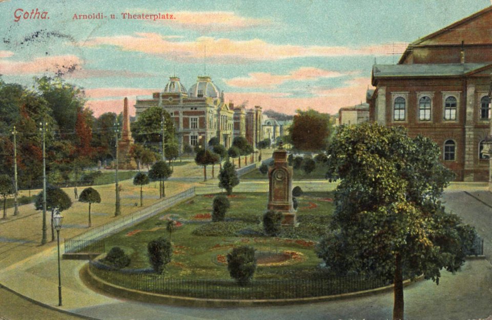 Gotha, Thüringen - Arnoldiplatz und Theaterplatz (Zeno Ansichtskarten)