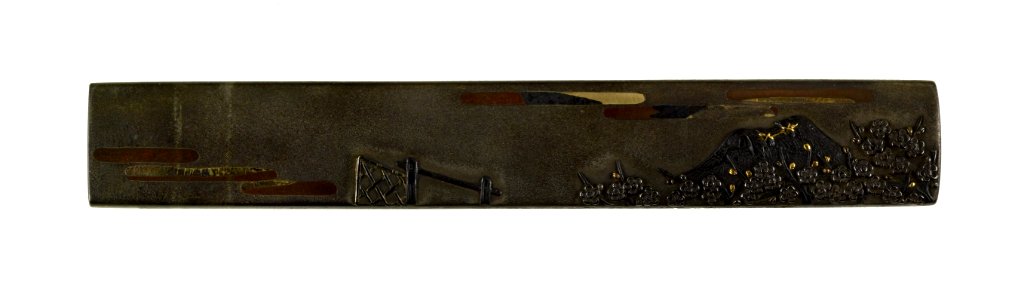 Gotô Ichijô - Kozuka with Blossoming Plums and a Hut - Walters 51669