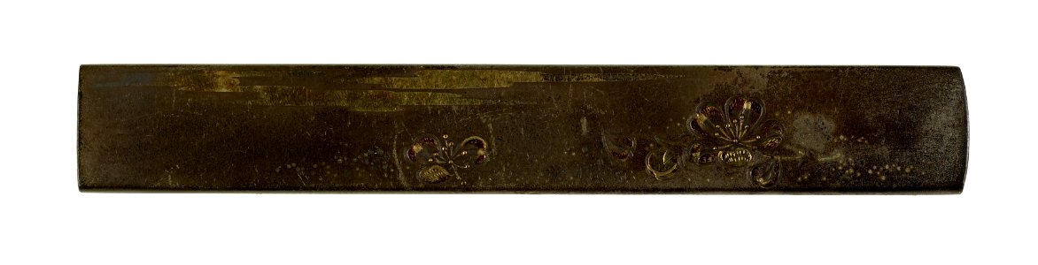 Gotô Ichijô - Kozuka with Cherry Blossoms, Moon and Poem - Walters 51888
