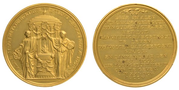 Gouden huwelijk van Adriaan van Loon (1631-1722) en Cornelia van Hunthum (1634-1721), objectnr PB 261