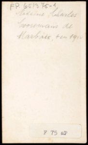 Goulder, Charles - carte de visite, achterzijde