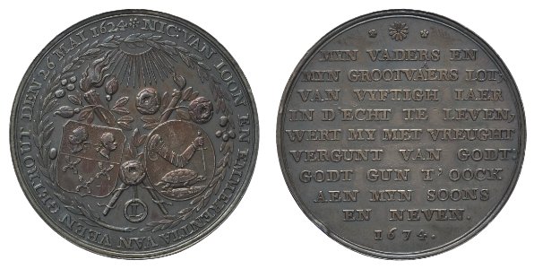 Gouden huwelijk van Nicolaas van Loon (1602-1675) en Emmerentia van Veen (1605-1683), objectnr PA 542