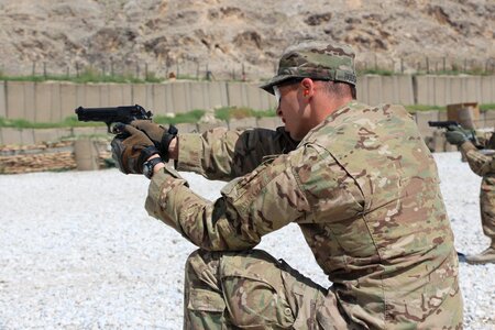 Soldier weapon brown army