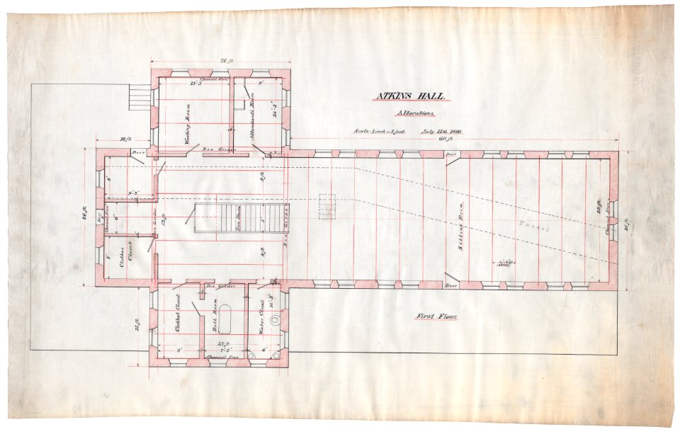 Government Hospital for the Insane (Saint Elizabeths Hospital), Washington, D.C. Atkins Hall (Building no. 31) alterations. First floor plan LCCN2013648666