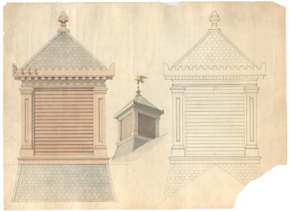Government Hospital for the Insane (Saint Elizabeths Hospital), Washington, D.C. Cupola. Elevation, elevation rendering, and perspective rendering LCCN2013648669