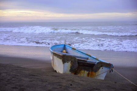 Ocean boat sunset