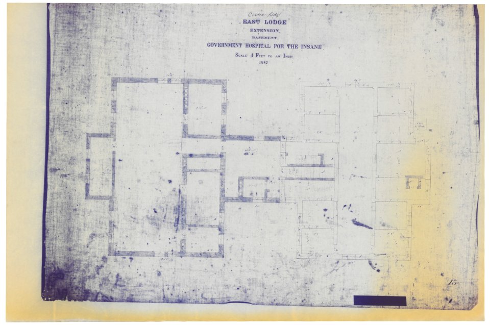 Government Hospital for the Insane (Saint Elizabeths Hospital), Washington, D.C. East Lodge. Extension. Basement plan LCCN2013648662
