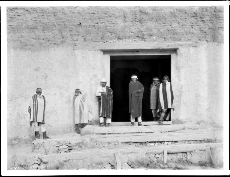 Governor Eusebius and his staff, Acoma Pueblo, ca.1900 (CHS-4523)
