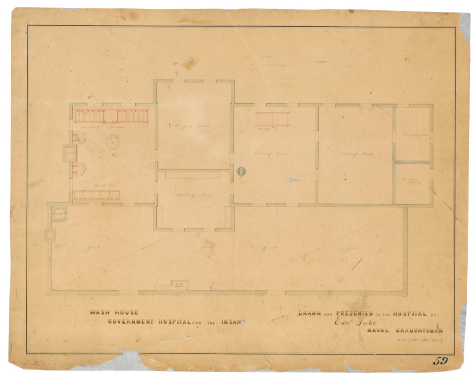 Government Hospital for the Insane (Saint Elizabeths Hospital), Washington, D.C. Wash house. Plan) - Edwd. Foster LCCN2013648674