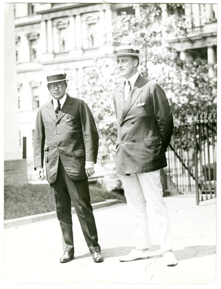 Governor James M. Cox of Ohio and Franklin D. Roosevelt of New York, arriving at the White House for conference with the president LCCN91795742