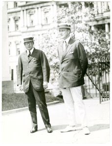 Governor James M. Cox of Ohio and Franklin D. Roosevelt of New York, arriving at the White House for conference with the president LCCN91795742
