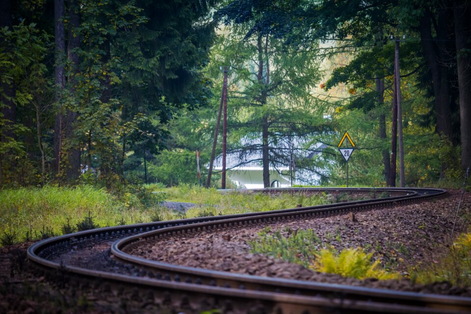 Narrow-gauge railway stop landscape
