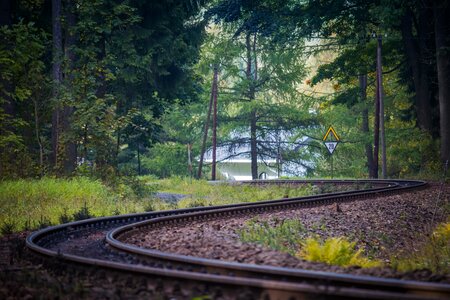 Narrow-gauge railway stop landscape photo