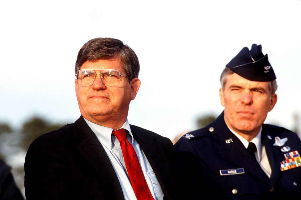 Governor James G. Martin and Colonel Rathje