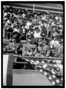 FIRST DIVISION, A.E.F. AMERICAN EXPEDITIONARY FORCES. PERSHING AND BAKER AT CENTRAL HIGH SCHOOL LCCN2016870461