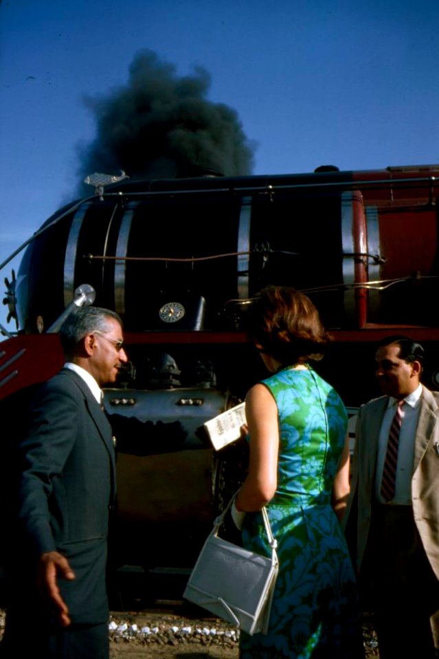 First Lady Jacqueline Kennedy at Train Station in India