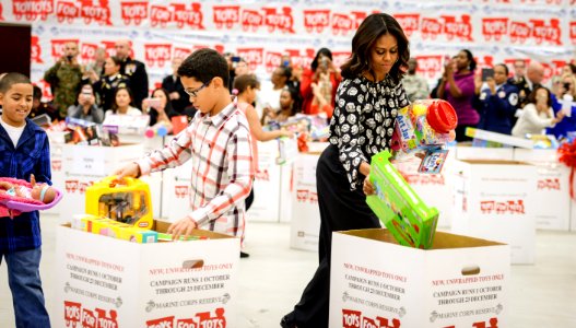 First lady Michelle Obama supports annual Toys for Tots drive (23356801840) photo