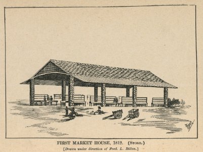 First market house, 1812 (stone), drawn under the direction of Fred. L. Billon - B. Russell. LCCN2006686211 photo