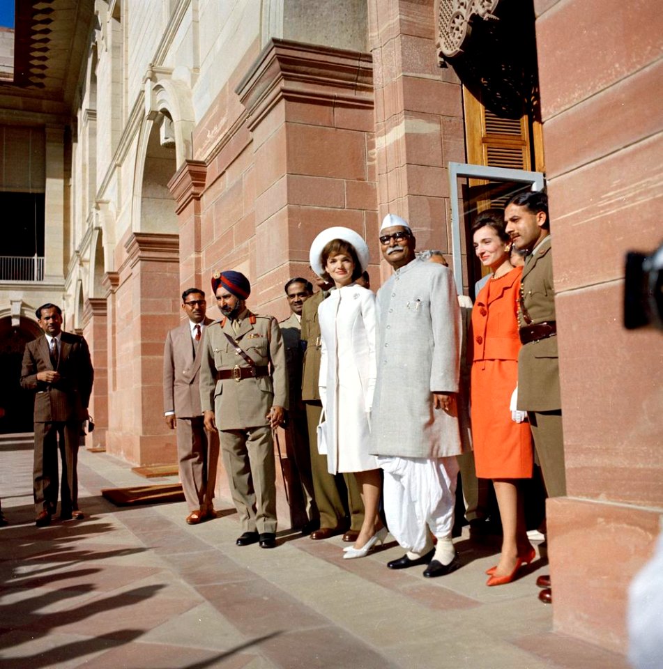 First Lady Jacqueline Kennedy with President Rajendra Prasad