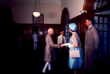 First Lady Jacqueline Kennedy with Prime Minister Jawaharlal Nehru