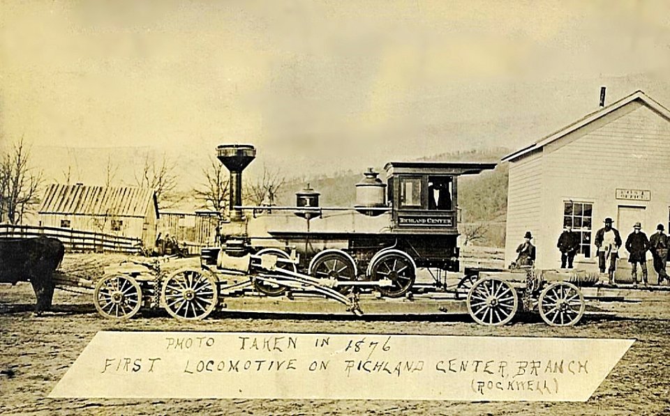 First locomotive on the Richland Center Branch (Rockwell) - Photo taken in 1876
