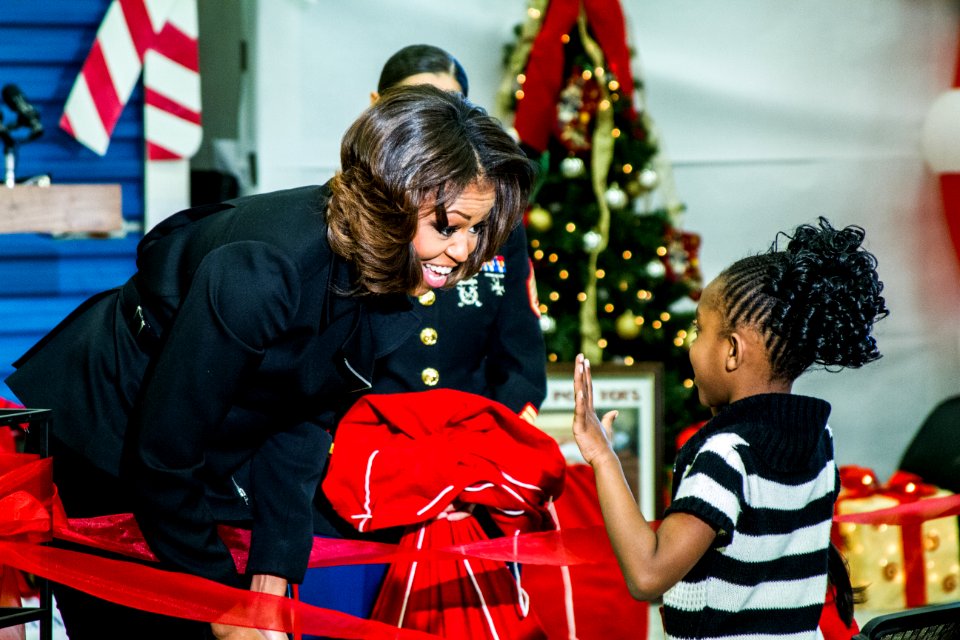 First lady Michelle Obama supports Toys for Tots annual drive 131219-N-WY366-028