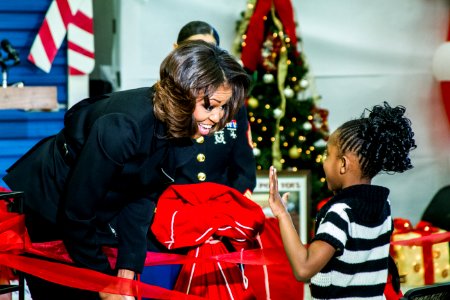 First lady Michelle Obama supports Toys for Tots annual drive 131219-N-WY366-028