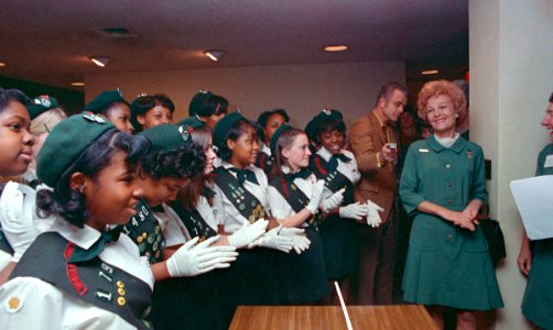 First Lady Pat Nixon at the National Headquarters of the Girl Scouts of America in New York City