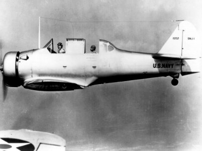 First SNJ-1 in flight near Anacostia c1940