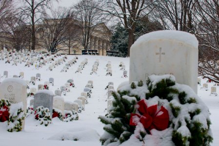 First snowfall of 2015 at Arlington National Cemetery (16030189007)