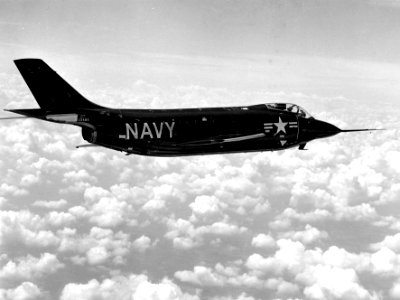 First McDonnell F3H-1N Demon in flight in 1954 photo