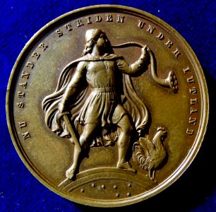 First Schleswig War 1848-1852 Danish Medal 1850 ND for Scandinavian Volunteers aiding Denmark, reverse