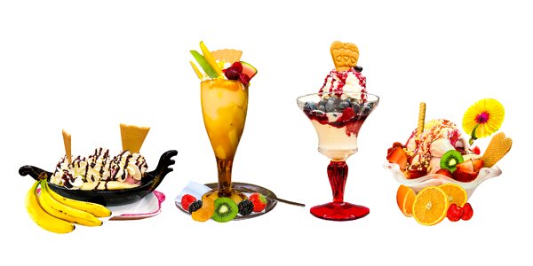 Ice cream sundae background fruit