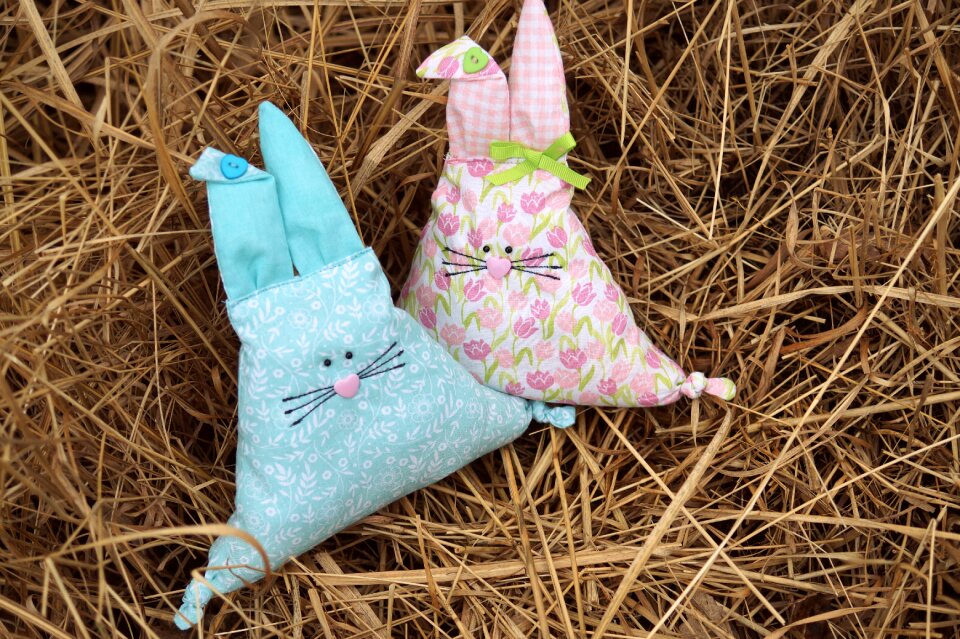 Pillow easter figures happy easter photo