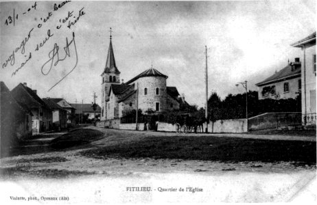 Fitilieu, quartier de l'église en 1906, p 83 de L'Isère les 533 communes - Vialatte, phot de Oyonnax, Ain photo