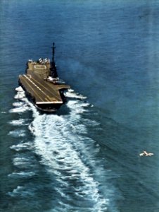 FJ-3M Fury of VF-121 approaches USS Lexington (CVA-16) in 1957
