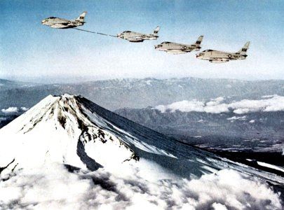 FJ-4B Furies of VA-192 in flight c1959