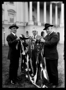 Flag flying above House of Rep. tore into strips and braided perfectly by wind storm, Jan. 16, 1917 LCCN2016887073