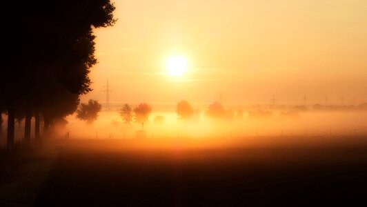 Fog landscape morning photo