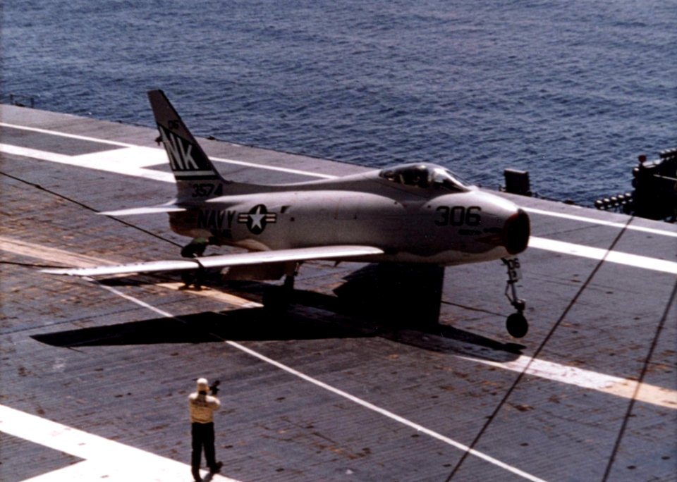 FJ-4B VA-146 on USS Bennington (CVA-20) 1958