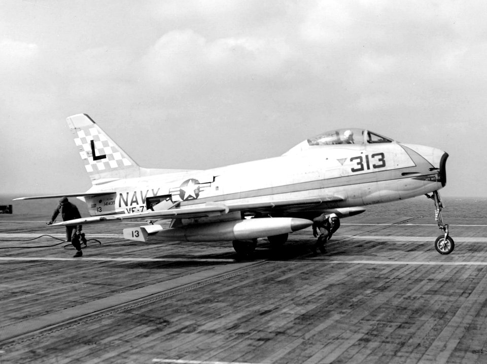 FJ-3M of VF-73 on USS Randolph (CVA-15) in 1957