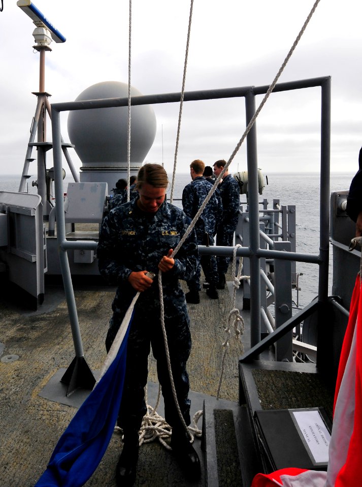 Flag hoisting 120627-N-SH505-002