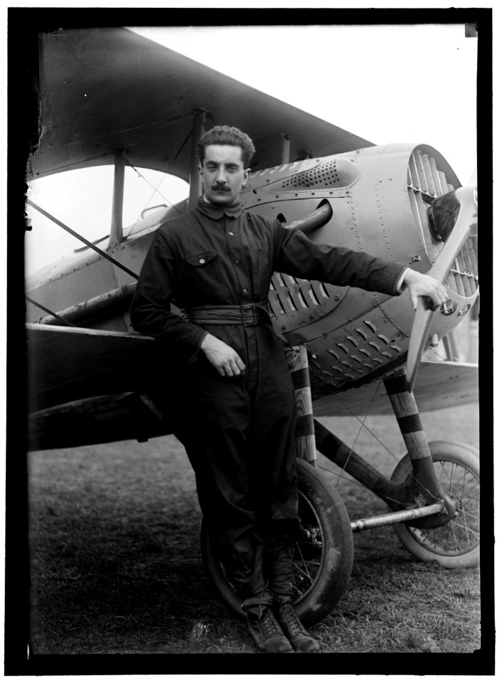 FLECHERE, GEORGES. LIEUT. FRENCH ARMY, AVIATOR. WITH S.P.A.D. BIPLANE FRENCH LCCN2016868987