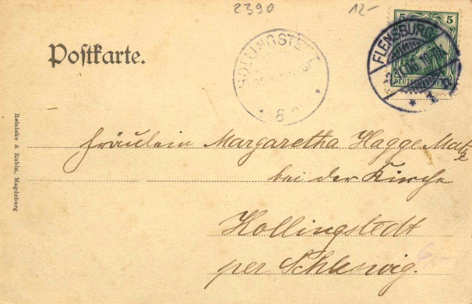 Flensburg, Schleswig-Holstein - Diakonissenanstalt (back) (Zeno Ansichtskarten)