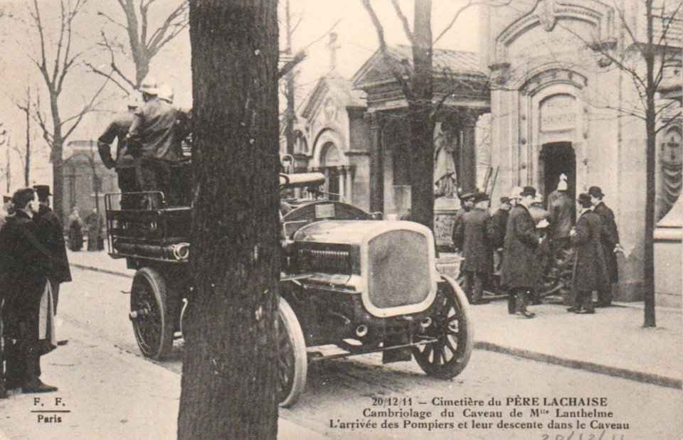 Fleury - Le Père Lachaise - Cambriolage du caveau de Mlle Lanthelme