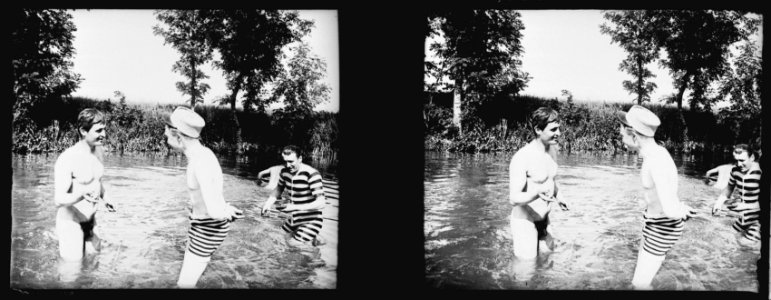 Fleury s-Aire. Bain dans l'Aire. G Parraud et R.B. - Fonds Berthelé - 49Fi698