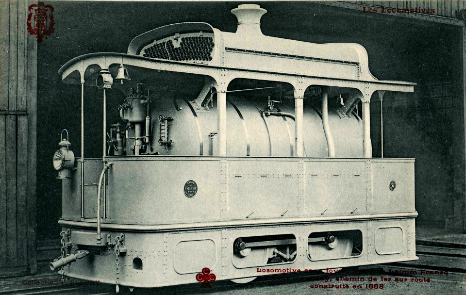 FLEURY CCCC - Locomotive sans foyer, système Lamm Franck pour chemin de fer sur route, construite en 1888
